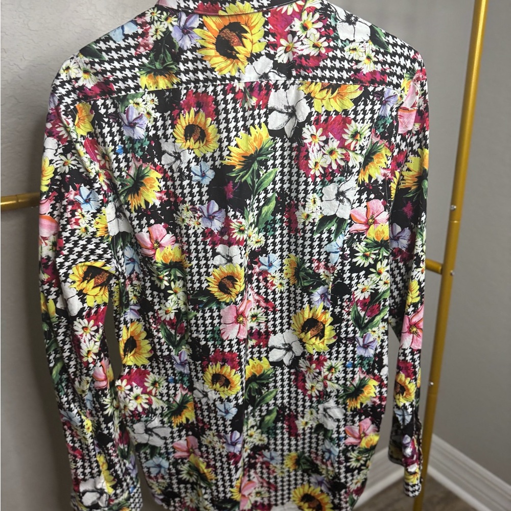 Paisley & Gray Multicolor Floral Houndstooth Shirt